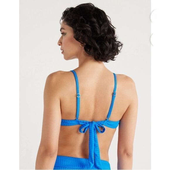 Ribbed Plunge Bikini Top, Size XXL - Picture 7 of 9